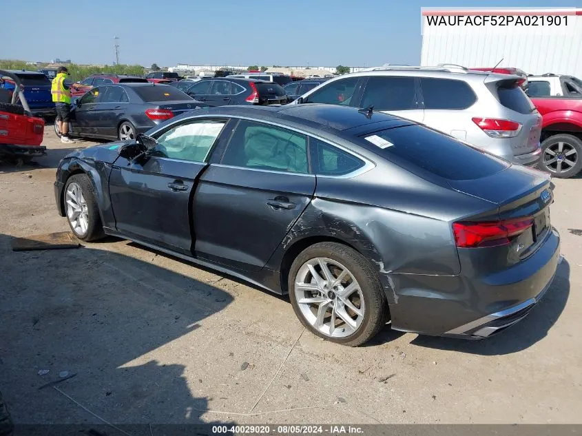 2023 Audi A5 Sportback Premium Plus 45 Tfsi S Line Quattro S Tronic VIN: WAUFACF52PA021901 Lot: 40029020