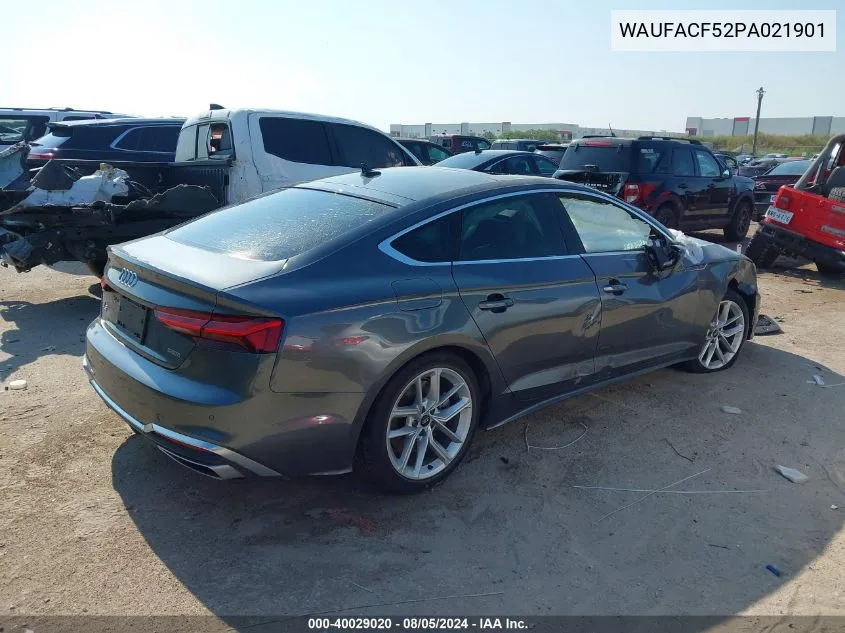 2023 Audi A5 Sportback Premium Plus 45 Tfsi S Line Quattro S Tronic VIN: WAUFACF52PA021901 Lot: 40029020