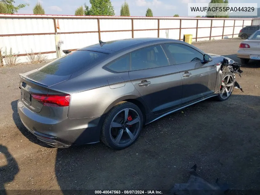 2023 Audi A5 Sportback Premium Plus 45 Tfsi S Line Quattro S Tronic VIN: WAUFACF55PA044329 Lot: 40047563