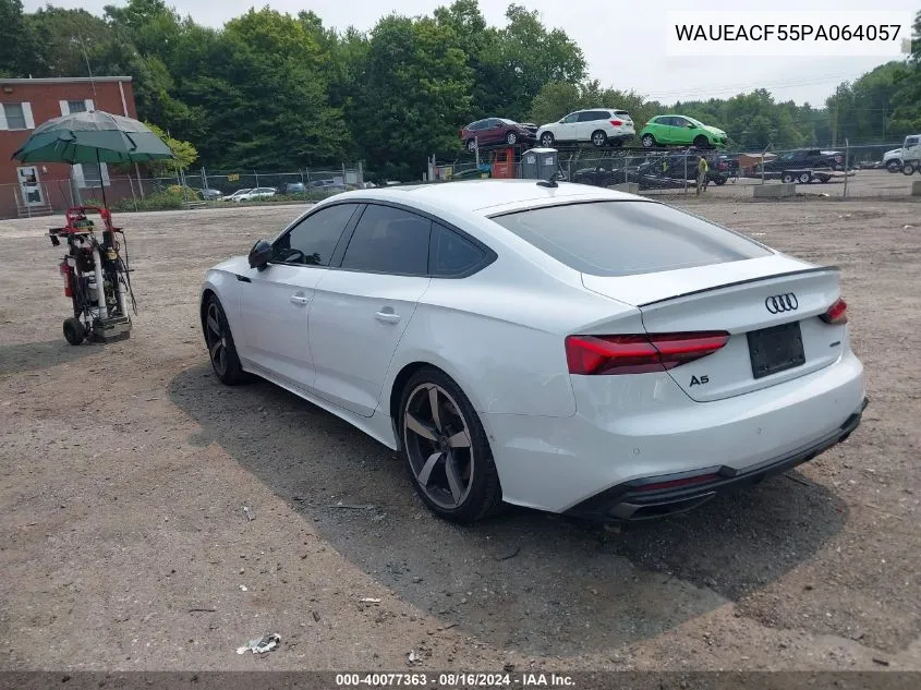 WAUEACF55PA064057 2023 Audi A5 Sportback Prestige 45 Tfsi S Line Quattro S Tronic