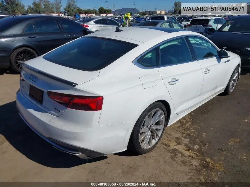 2023 Audi A5 Sportback Premium 40 Tfsi Quattro S Tronic VIN: WAUABCF51PA054671 Lot: 40103859