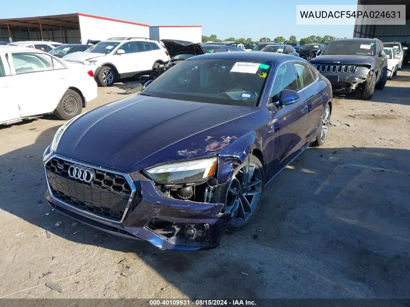 2023 Audi A5 Sportback Premium 45 Tfsi S Line Quattro S Tronic VIN: WAUDACF54PA024631 Lot: 40109931