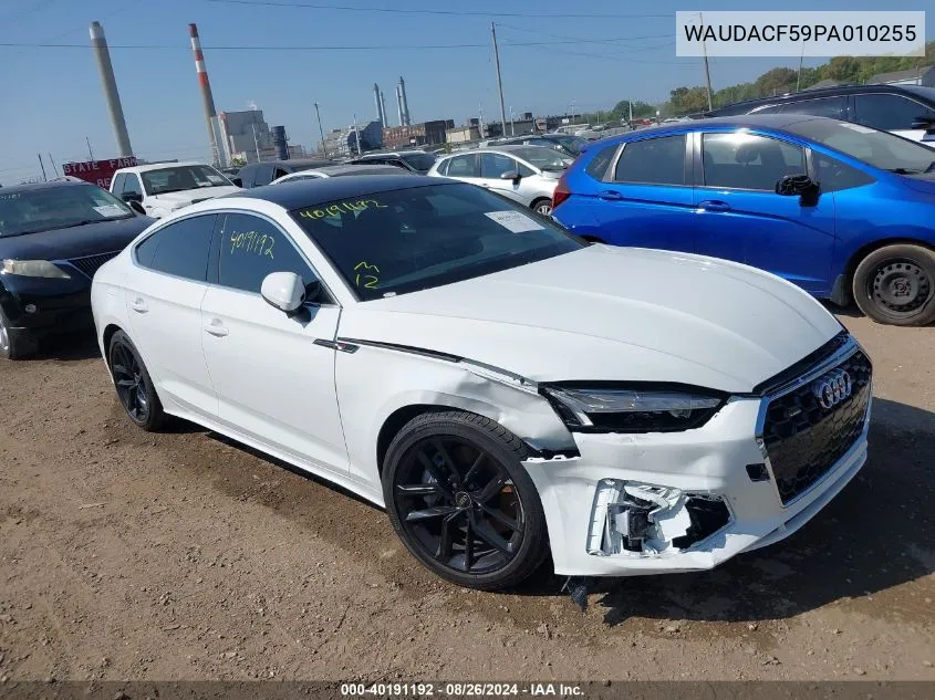 2023 Audi A5 Sportback Premium 45 Tfsi S Line Quattro S Tronic VIN: WAUDACF59PA010255 Lot: 40191192