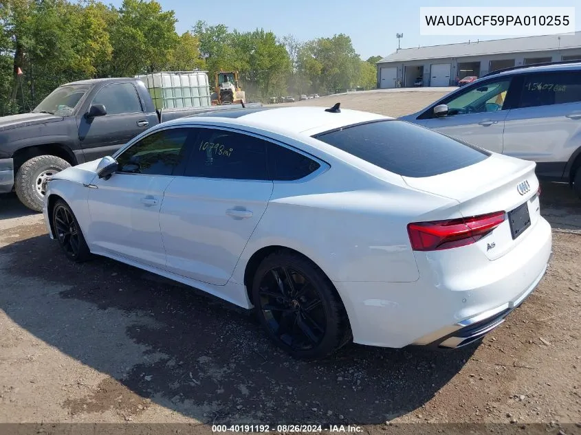 2023 Audi A5 Sportback Premium 45 Tfsi S Line Quattro S Tronic VIN: WAUDACF59PA010255 Lot: 40191192