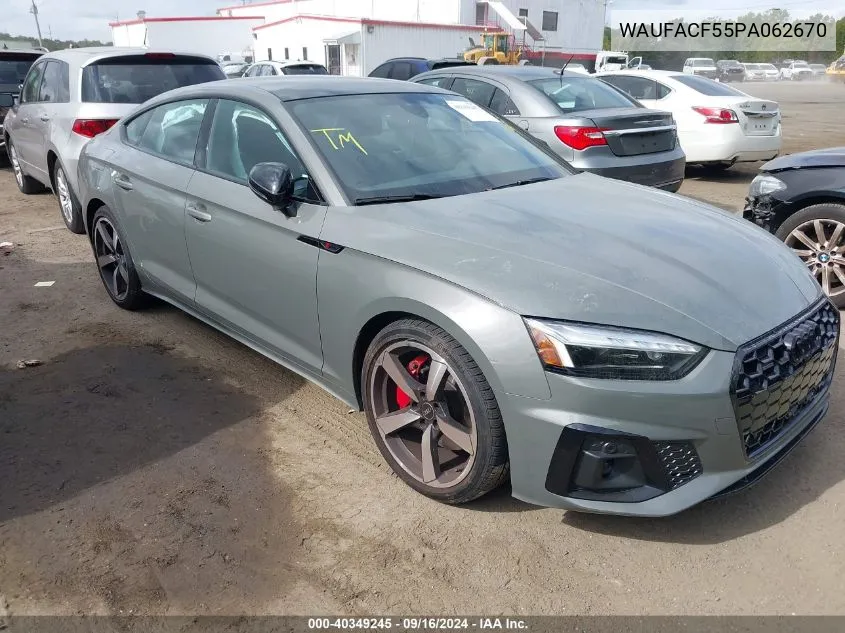 2023 Audi A5 Sportback Premium Plus 45 VIN: WAUFACF55PA062670 Lot: 40349245