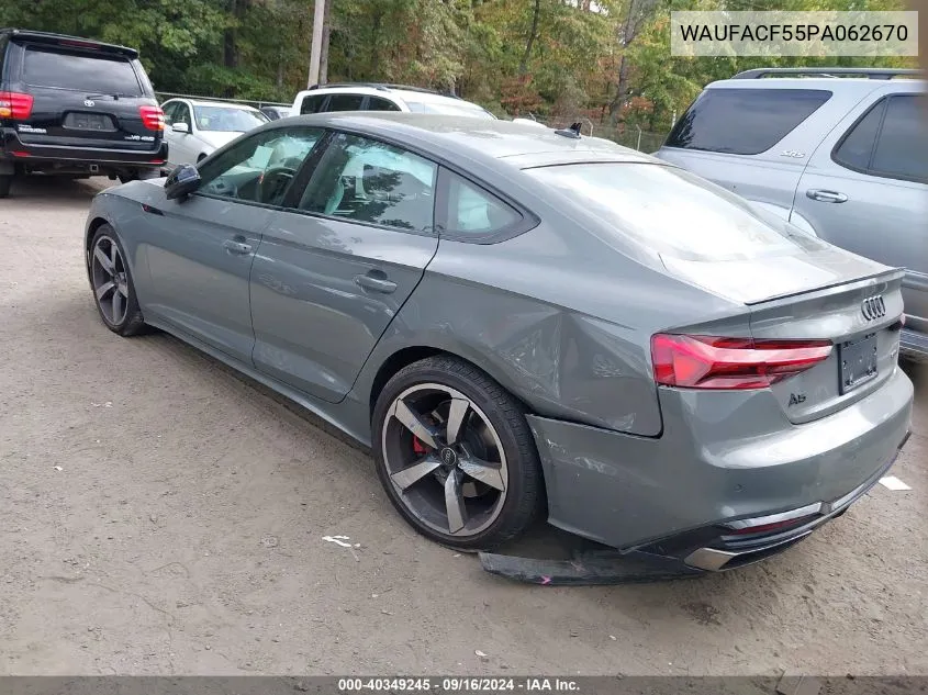 WAUFACF55PA062670 2023 Audi A5 Sportback Premium Plus 45