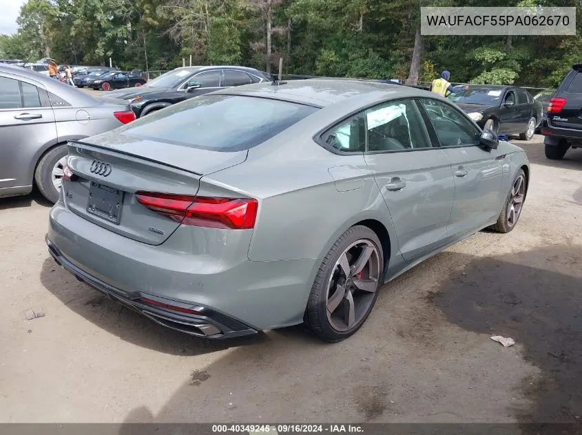 2023 Audi A5 Sportback Premium Plus 45 VIN: WAUFACF55PA062670 Lot: 40349245