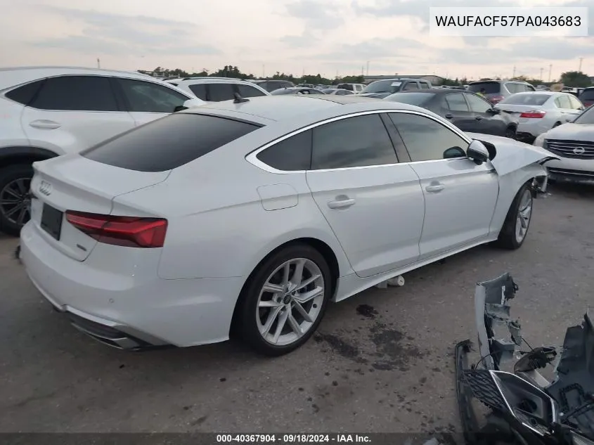 2023 Audi A5 Sportback Premium Plus 45 Tfsi S Line Quattro S Tronic VIN: WAUFACF57PA043683 Lot: 40367904