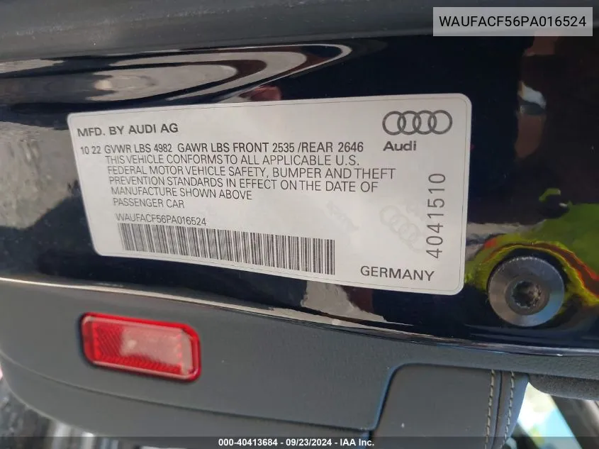 WAUFACF56PA016524 2023 Audi A5 Sportback Premium Plus 45