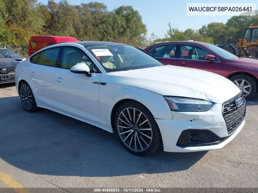 2023 Audi A5 Sportback Premium Plus 40 Tfsi Quattro S Tronic VIN: WAUCBCF58PA026441 Lot: 40586933