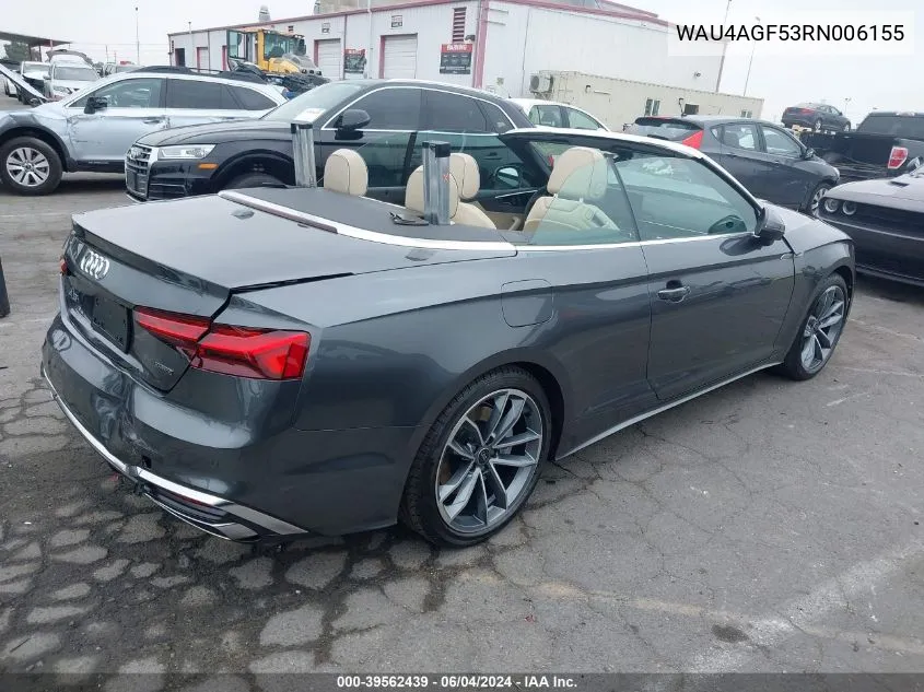 WAU4AGF53RN006155 2024 Audi A5 Cabriolet Premium Plus 45 Tfsi S Line Quattro S Tronic