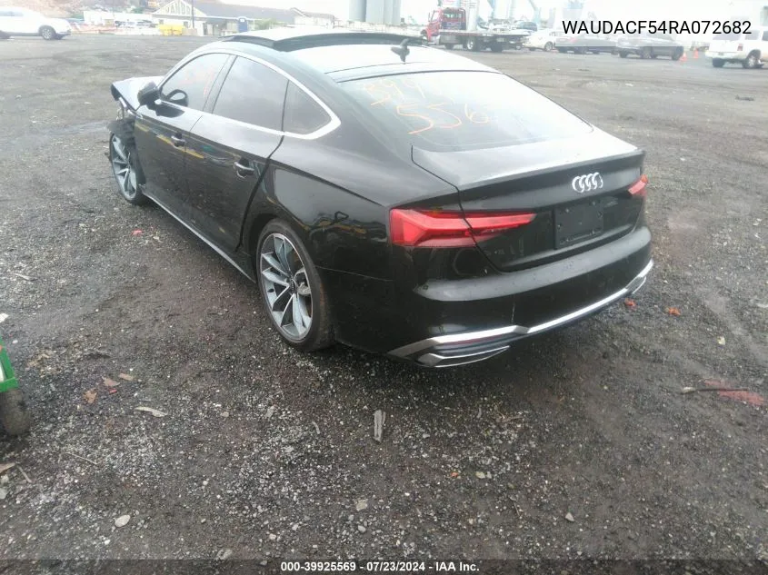 2024 Audi A5 Sportback Premium 45 Tfsi S Line Quattro S Tronic VIN: WAUDACF54RA072682 Lot: 39925569