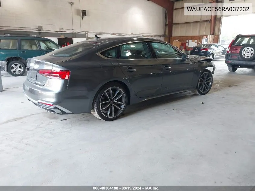 WAUFACF56RA037232 2024 Audi A5 Sportback Premium Plus 45 Tfsi Quattro S Tronic