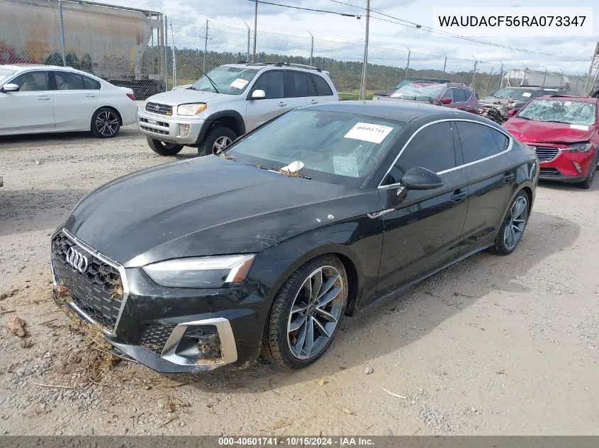 2024 Audi A5 Sportback Premium 45 Tfsi S Line Quattro S Tronic VIN: WAUDACF56RA073347 Lot: 40601741