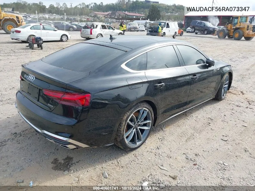 2024 Audi A5 Sportback Premium 45 Tfsi S Line Quattro S Tronic VIN: WAUDACF56RA073347 Lot: 40601741