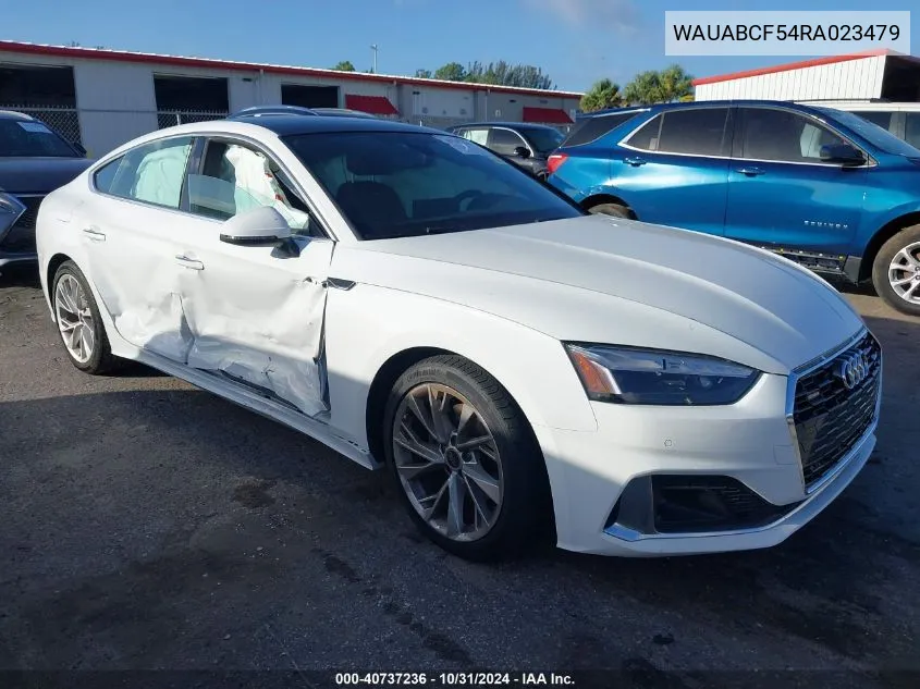 2024 Audi A5 Sportback Premium 40 Tfsi Quattro S Tronic VIN: WAUABCF54RA023479 Lot: 40737236