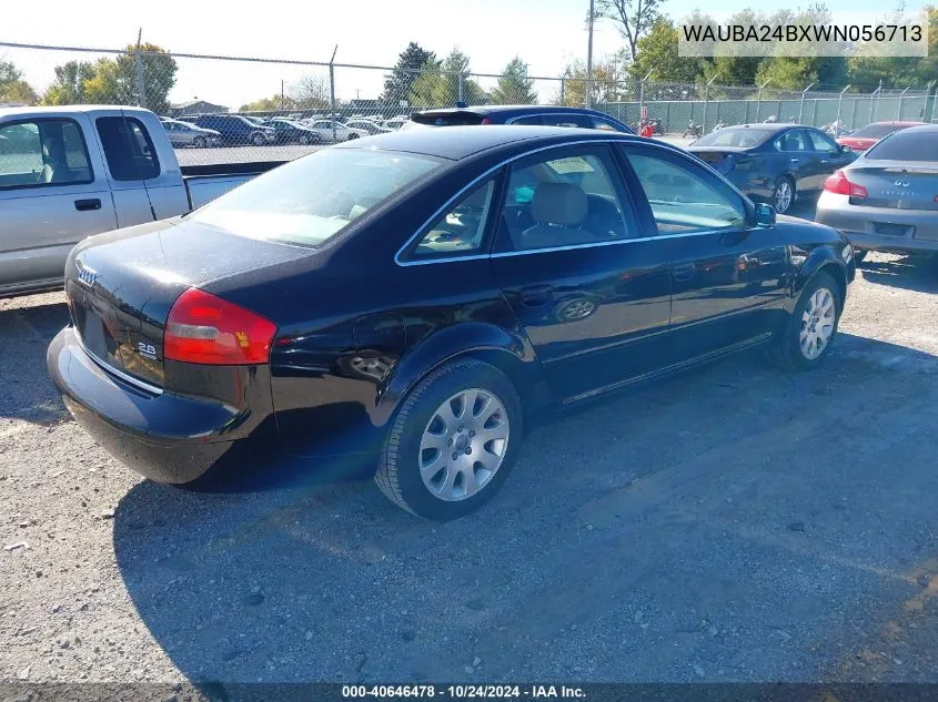 1998 Audi A6 2.8 Quattro VIN: WAUBA24BXWN056713 Lot: 40646478