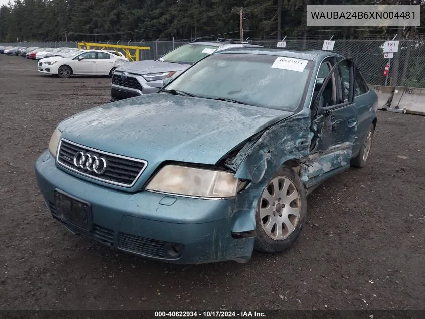 1999 Audi A6 VIN: WAUBA24B6XN004481 Lot: 40622934