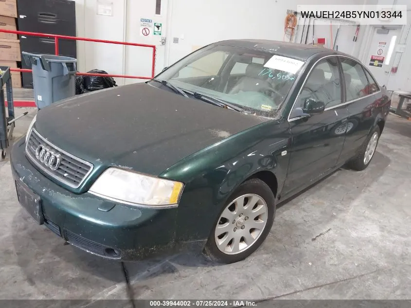 2000 Audi A6 VIN: WAUEH24B5YN013344 Lot: 39944002