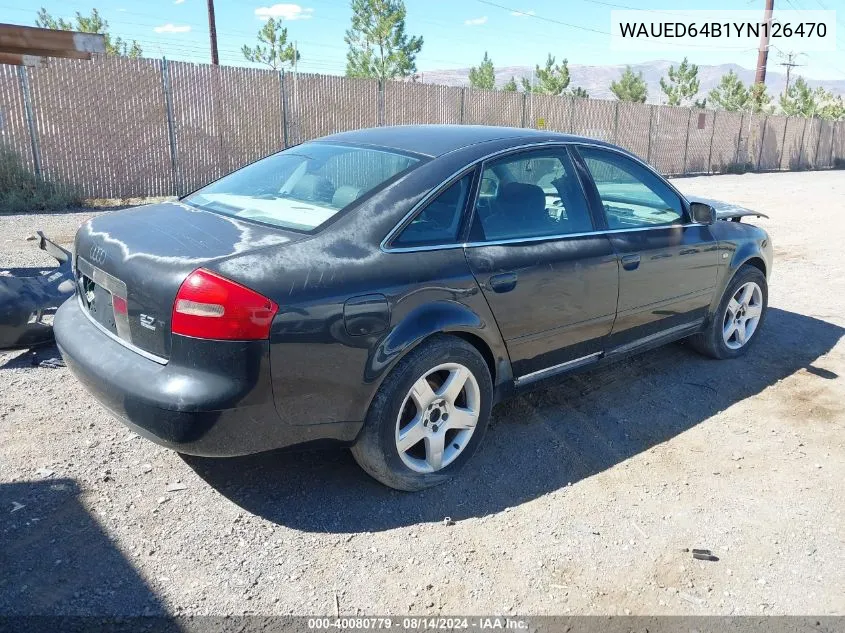 2000 Audi A6 2.7T VIN: WAUED64B1YN126470 Lot: 40080779