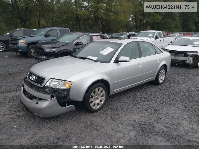 WAUEH64B21N117514 2001 Audi A6 2.8 Quattro