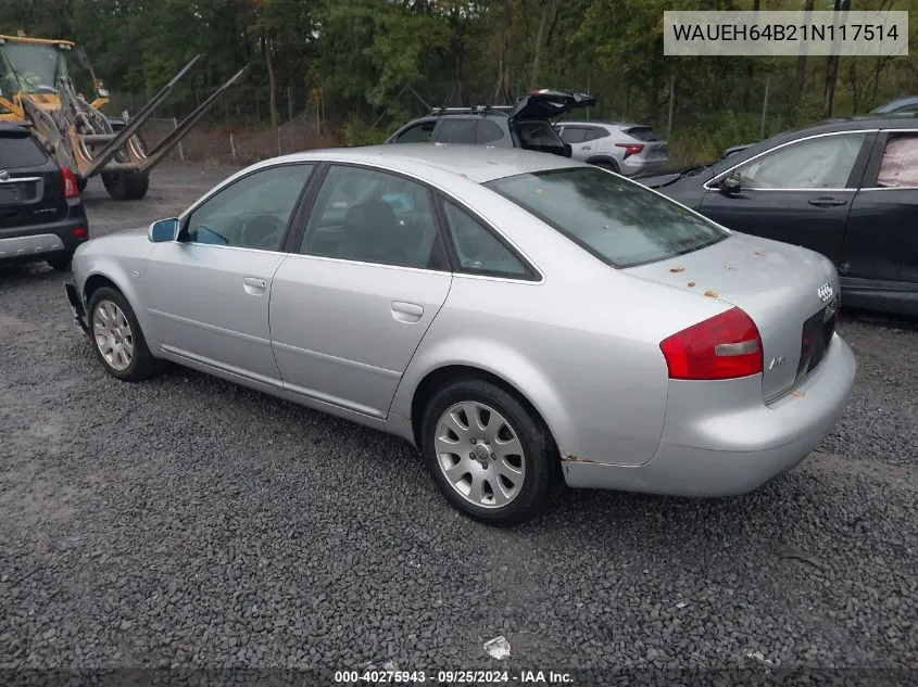 WAUEH64B21N117514 2001 Audi A6 2.8 Quattro