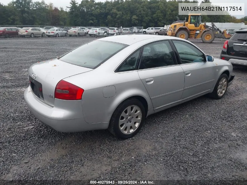 WAUEH64B21N117514 2001 Audi A6 2.8 Quattro