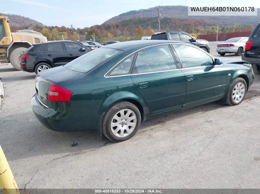 2001 Audi A6 VIN: WAUEH64B01N060178 Lot: 40515253