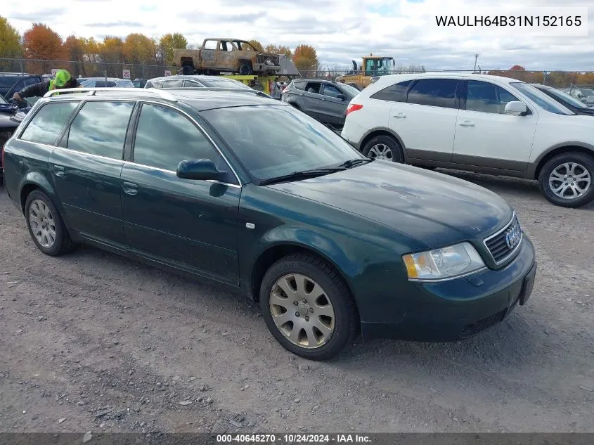 2001 Audi A6 2.8 Avant Quattro VIN: WAULH64B31N152165 Lot: 40645270