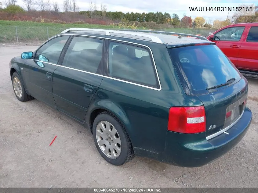 2001 Audi A6 2.8 Avant Quattro VIN: WAULH64B31N152165 Lot: 40645270