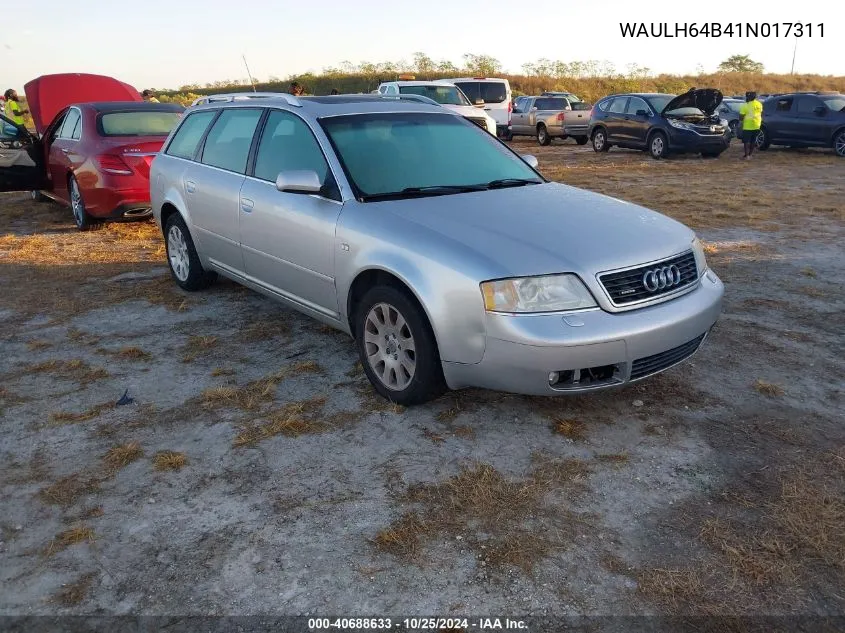 2001 Audi A6 2.8 Avant Quattro VIN: WAULH64B41N017311 Lot: 40688633