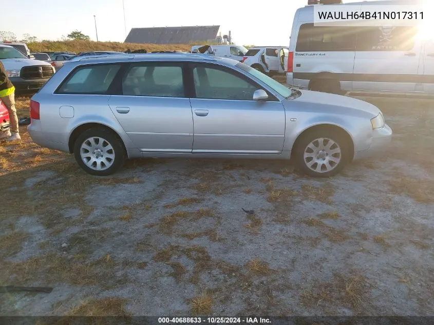 2001 Audi A6 2.8 Avant Quattro VIN: WAULH64B41N017311 Lot: 40688633