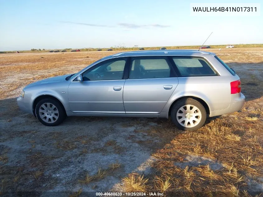 2001 Audi A6 2.8 Avant Quattro VIN: WAULH64B41N017311 Lot: 40688633