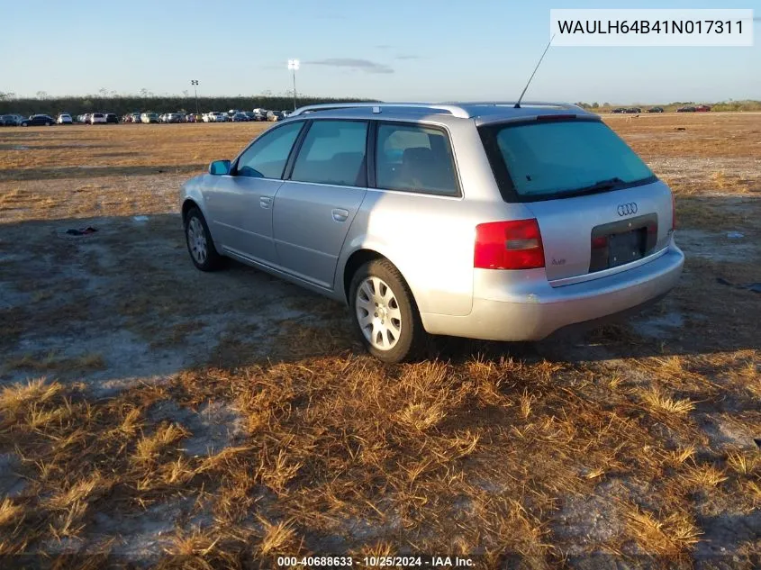 2001 Audi A6 2.8 Avant Quattro VIN: WAULH64B41N017311 Lot: 40688633