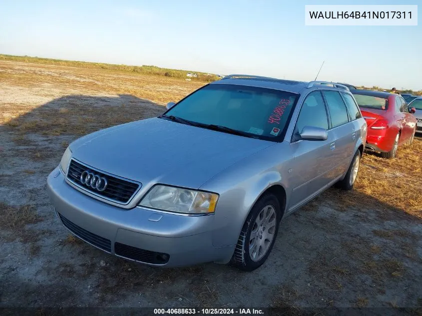 2001 Audi A6 2.8 Avant Quattro VIN: WAULH64B41N017311 Lot: 40688633