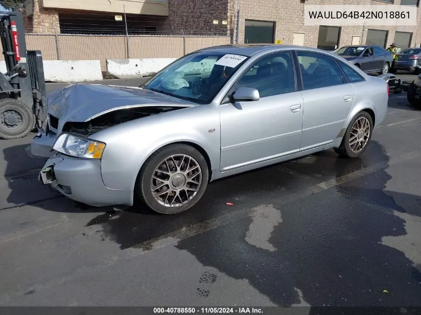 2002 Audi A6 2.7T VIN: WAULD64B42N018861 Lot: 40788550