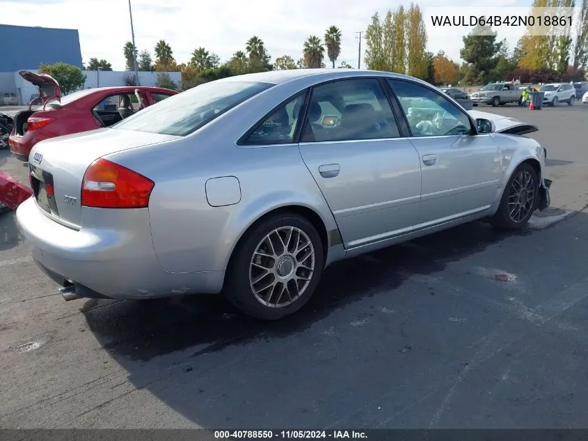 2002 Audi A6 2.7T VIN: WAULD64B42N018861 Lot: 40788550