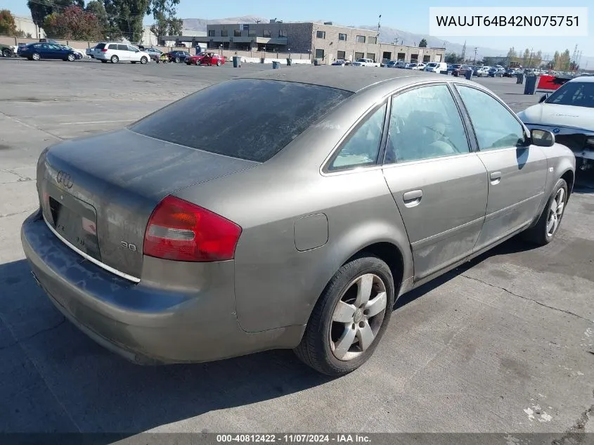 WAUJT64B42N075751 2002 Audi A6 3.0L