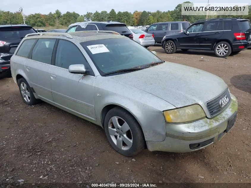 2003 Audi A6 Avant VIN: WAUVT64B23N035817 Lot: 40347585