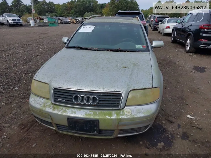 2003 Audi A6 Avant VIN: WAUVT64B23N035817 Lot: 40347585