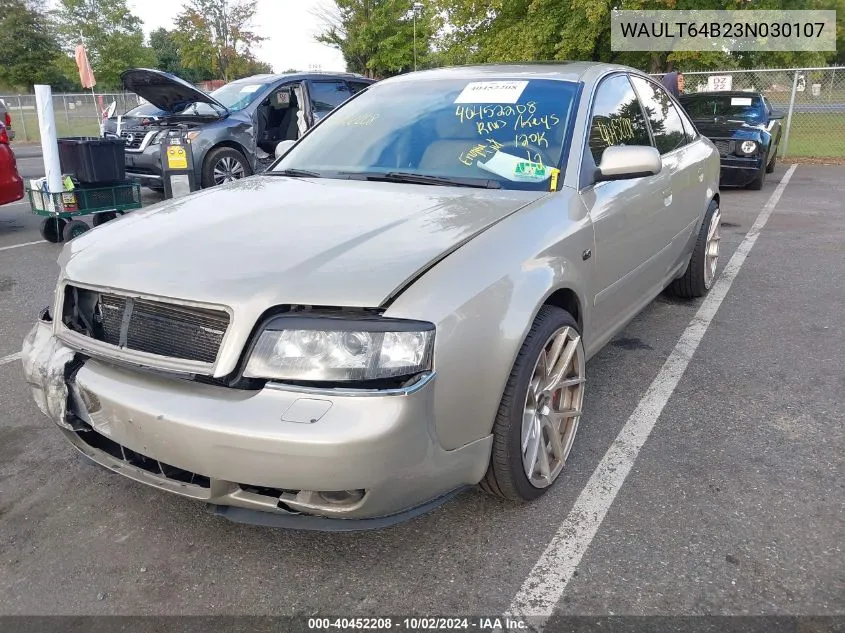 2003 Audi A6 3.0 VIN: WAULT64B23N030107 Lot: 40452208