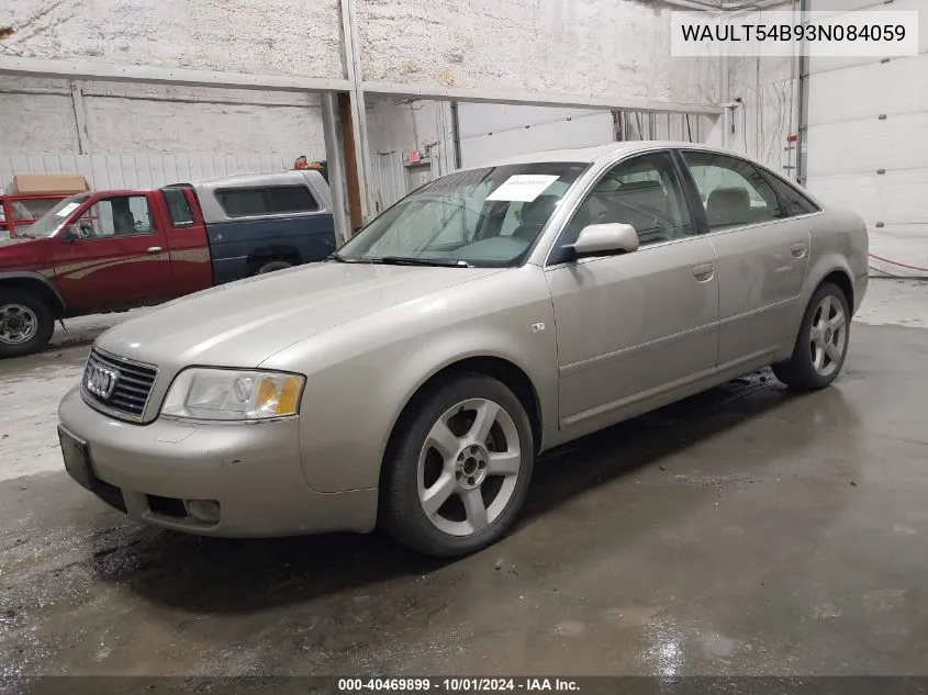 2003 Audi A6 3.0 VIN: WAULT54B93N084059 Lot: 40469899