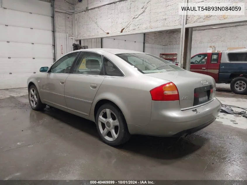 2003 Audi A6 3.0 VIN: WAULT54B93N084059 Lot: 40469899