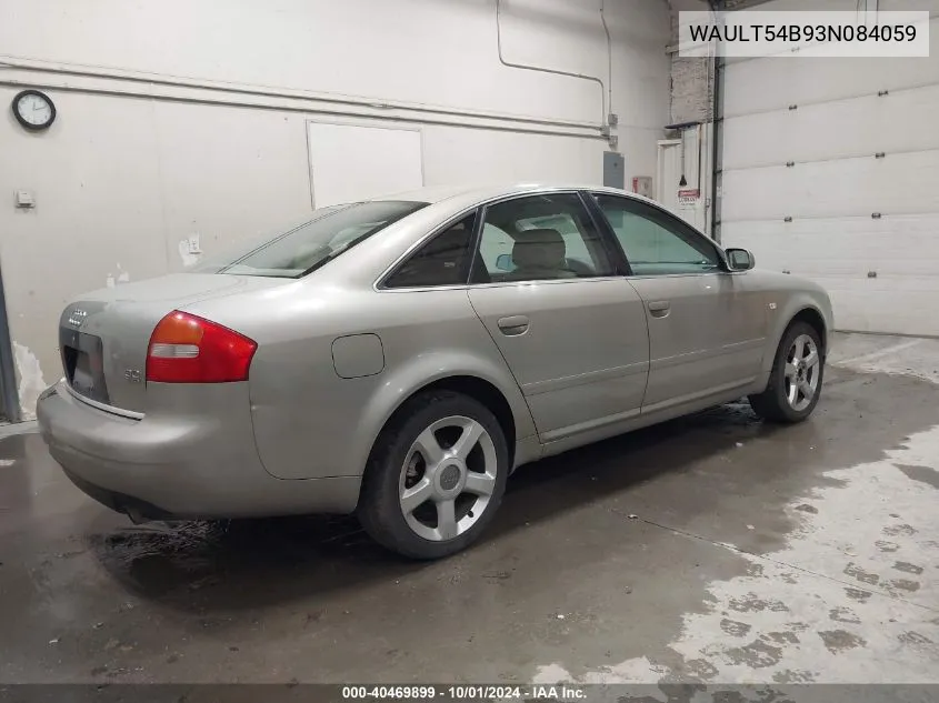 2003 Audi A6 3.0 VIN: WAULT54B93N084059 Lot: 40469899