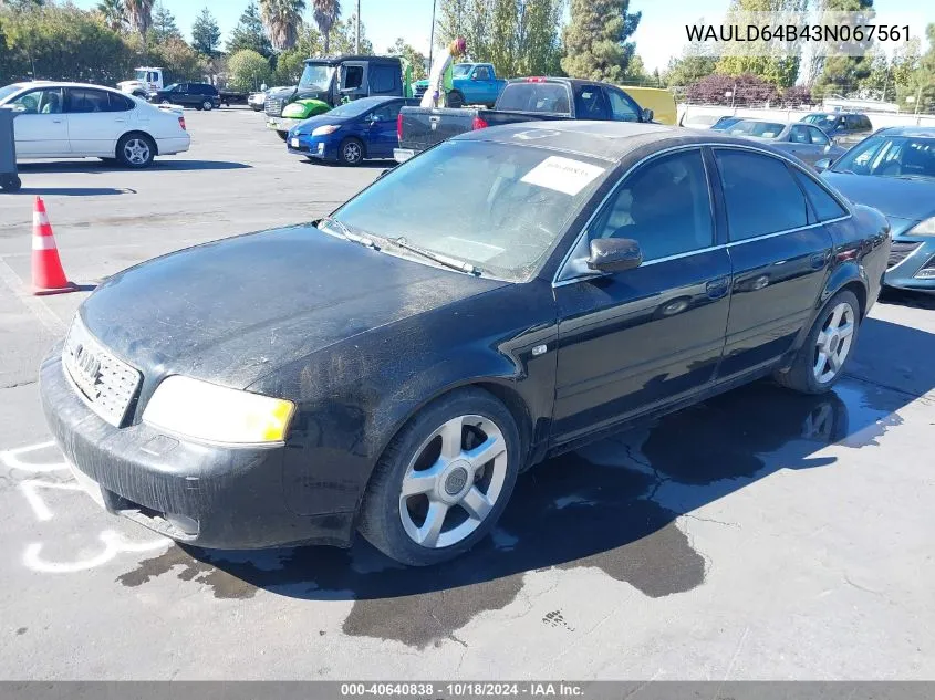 2003 Audi A6 2.7T VIN: WAULD64B43N067561 Lot: 40640838