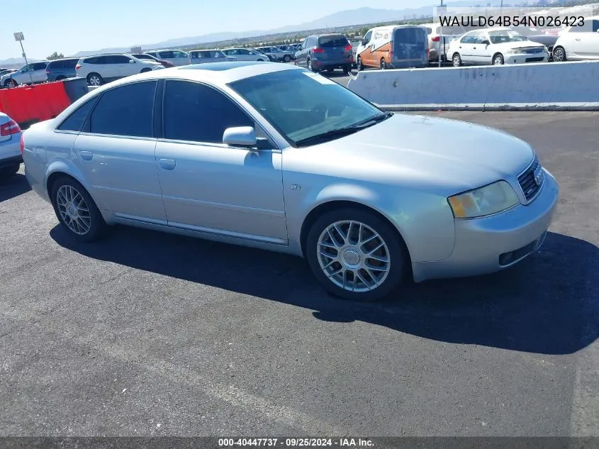 2004 Audi A6 2.7T VIN: WAULD64B54N026423 Lot: 40447737