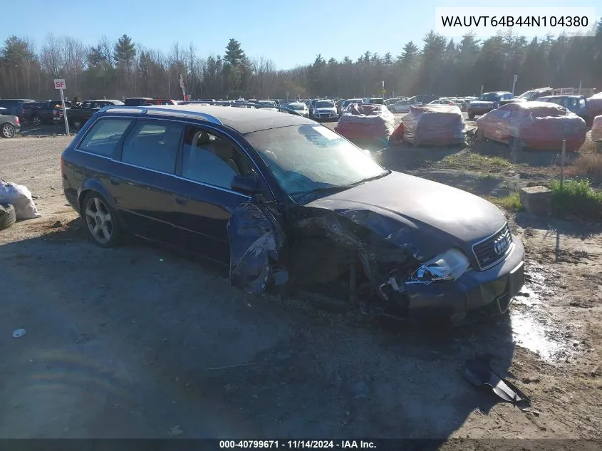 2004 Audi A6 Avant VIN: WAUVT64B44N104380 Lot: 40799671