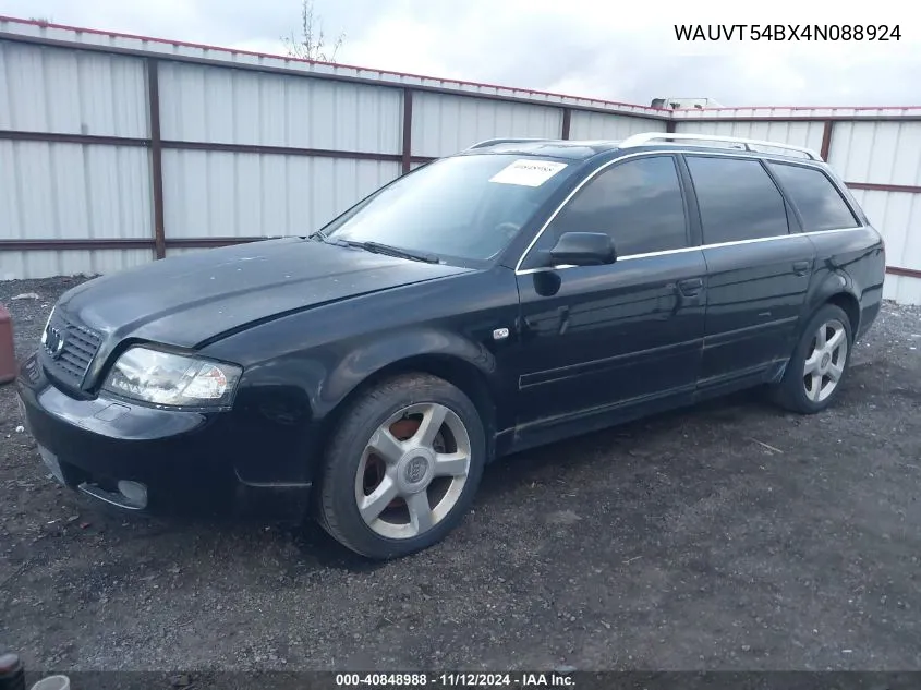 2004 Audi A6 Avant VIN: WAUVT54BX4N088924 Lot: 40848988