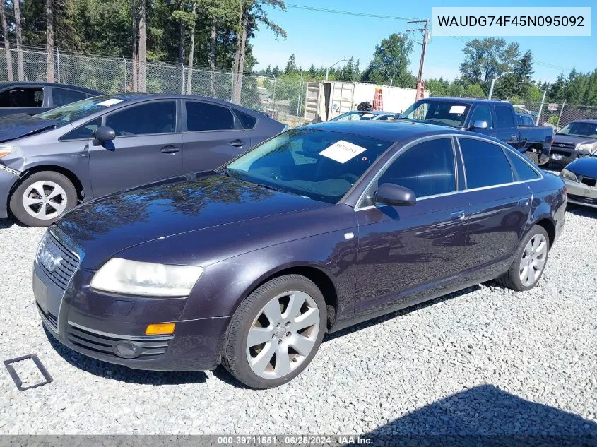 2005 Audi A6 3.2 VIN: WAUDG74F45N095092 Lot: 39711551