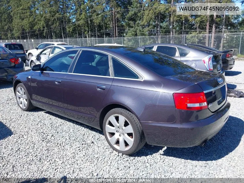 2005 Audi A6 3.2 VIN: WAUDG74F45N095092 Lot: 39711551